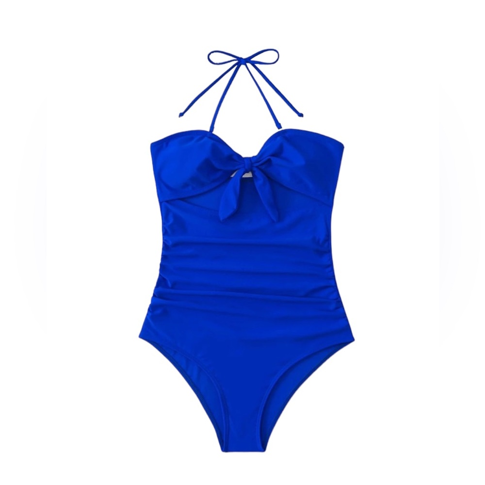 Shein Cut Out One Piece Swimsuit Blue Size Medium